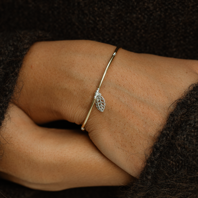 The Leaf Duo Bracelet 14ct Gold