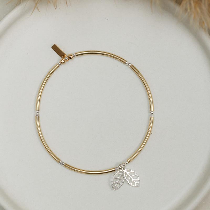 The Leaf Duo Bracelet 14ct Gold