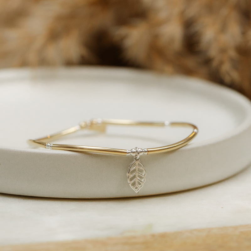 The Leaf Duo Bracelet 14ct Gold