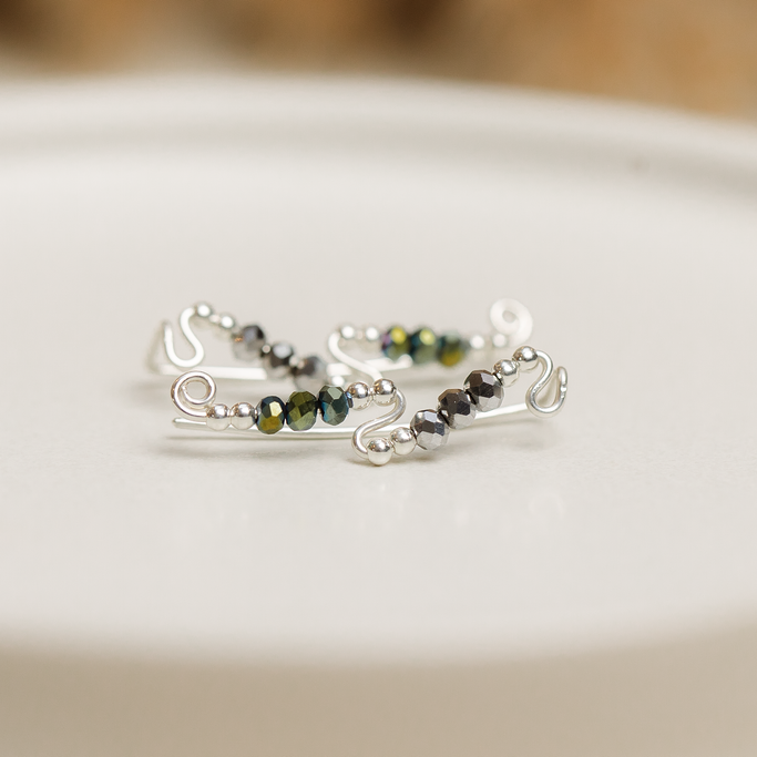 Ear Wings Winter Evergreen Sterling Silver