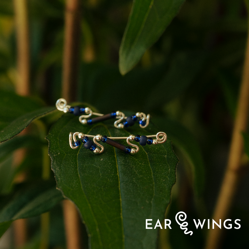 Ear Wings Blue Iris Sterling Silver