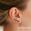 Ear Wings Blue Iris 925 Sterling Silver