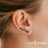 Ear Wings Blue Iris 14ct Yellow Gold