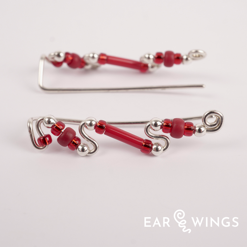 Ear Wings Crimson Poppy 925 Sterling Silver