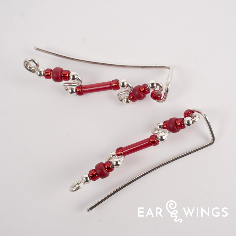 Ear Wings Crimson Poppy 925 Sterling Silver