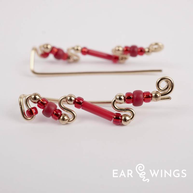 Ear Wings Crimson Poppy 14ct Yellow Gold