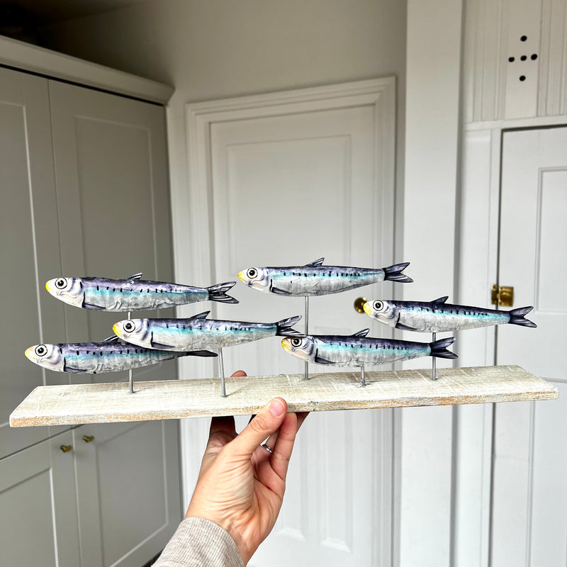 Large Metal Sardine Sculpture