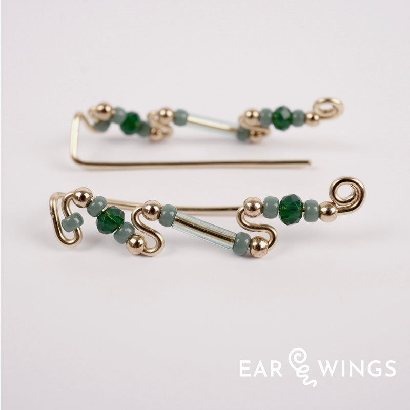 Ear Wings Misty Eucalyptus 14ct Yellow Gold