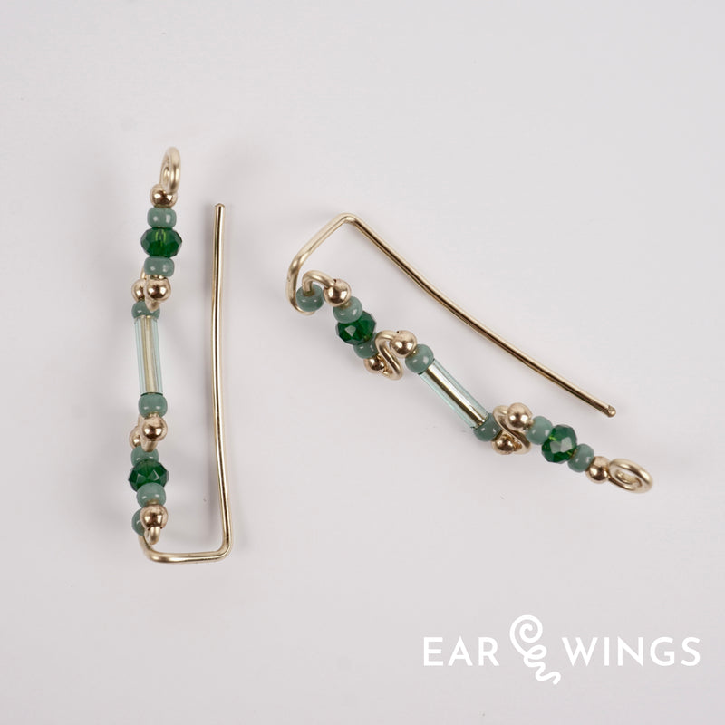 Ear Wings Misty Eucalyptus 14ct Yellow Gold