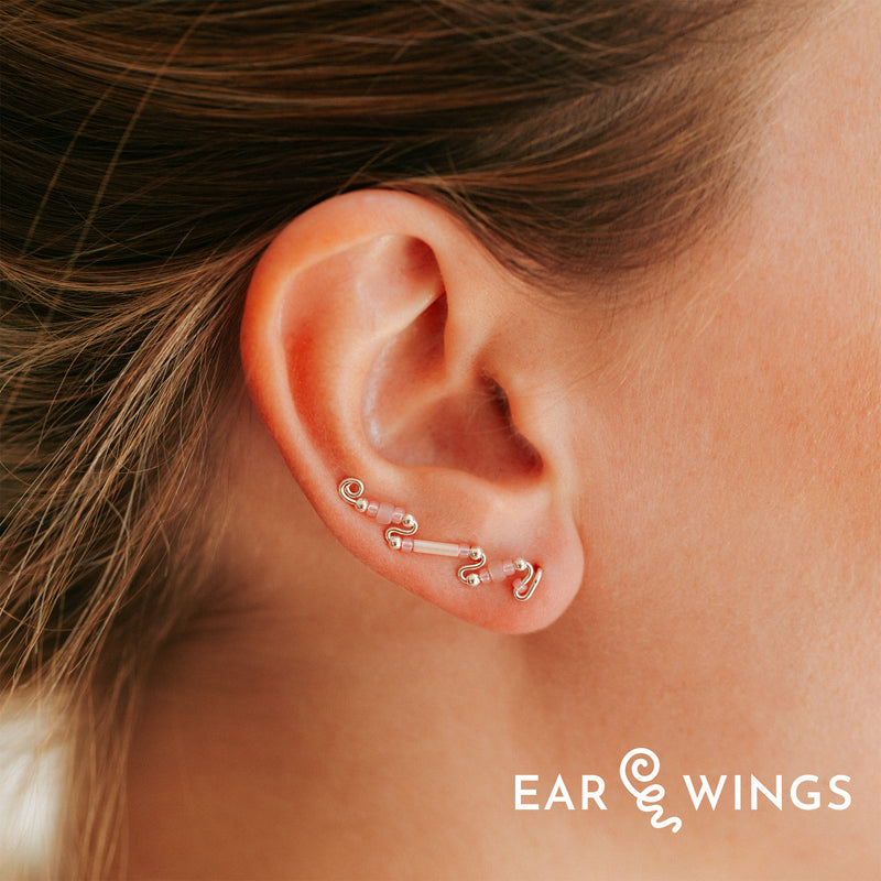 Ear Wings Peony Petals 925 Sterling Silver