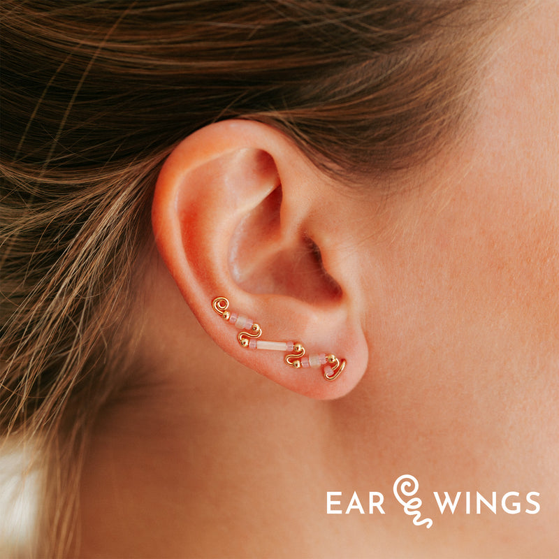 Ear Wings Peony Petals 14ct Yellow Gold