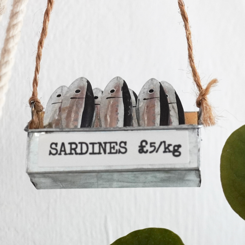 Hanging Crate of Sardines