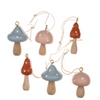 Six Miniature Wooden Scandi Toadstools