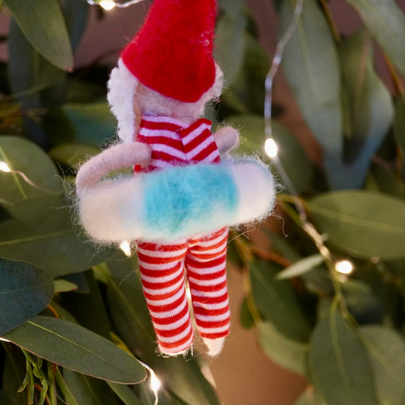 Needle-Felted Rubber Ring Santa