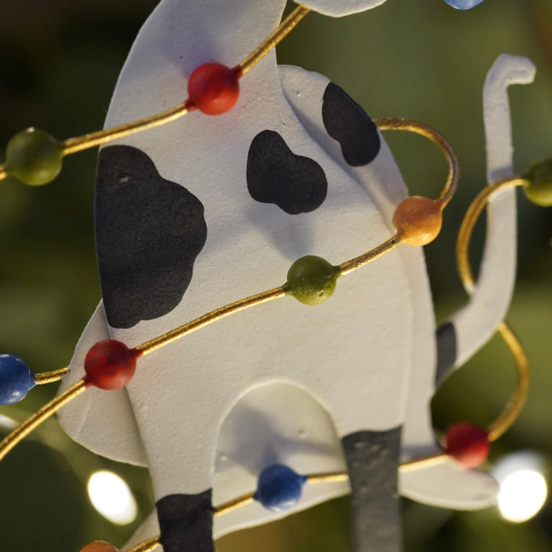 Spotty Dog with Christmas Lights