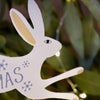 White Hare Christmas Sign