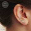 Ear Wings Clear Crystals and Cream Pearls Sterling Silver