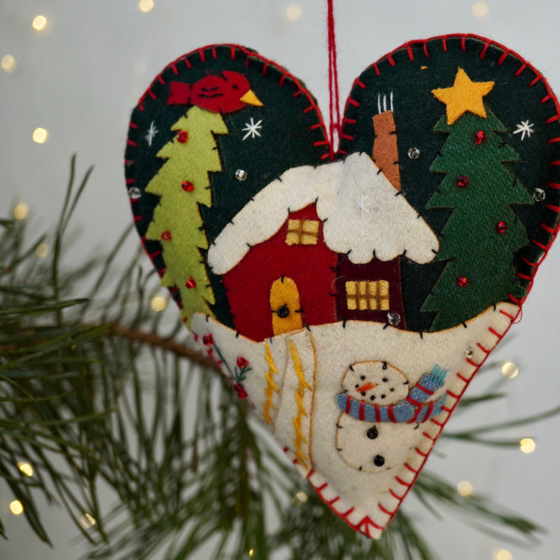 Hand-Stitched Christmas Heart
