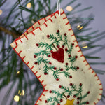 Hand-stitched White Stocking