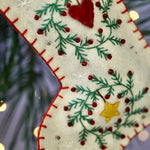 Hand-stitched White Stocking