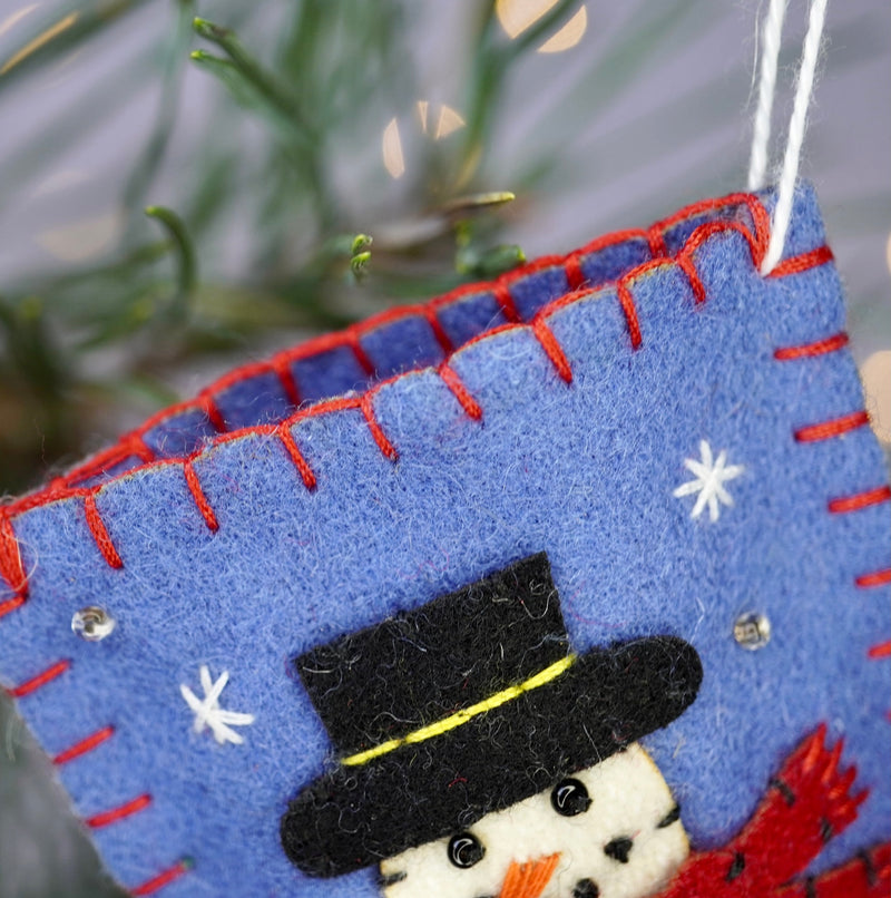 Hand-stitched Felt Snowman Stocking