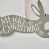Grey Hare Christmas Sign