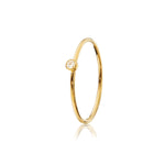 14ct Yellow Gold Stacking Ring - Clear CZ Stone