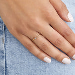 14ct Yellow Gold Stacking Ring - Clear CZ Stone