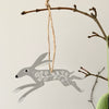Hand Painted Tin Hares - Set of 3