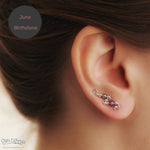 Ear Wings Cyclamen Opal Sterling Silver