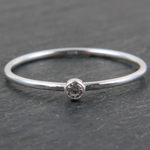 925 Sterling Silver Stacking Ring - Clear CZ Stone