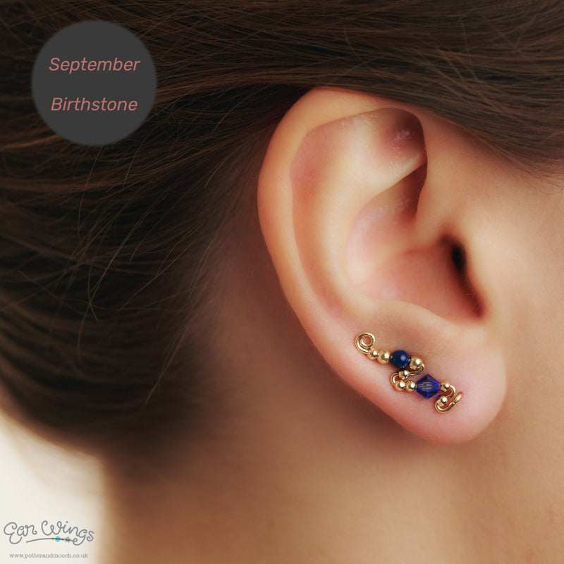 Ear Wings Sapphire 14ct Yellow Gold