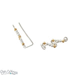 Ear Wings Sterling Silver and 14ct Yellow Gold Beads