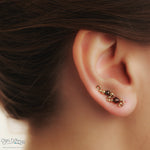 Ear Wings Smoked Topaz Chocolate 14ct Yellow Gold