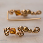 Ear Wings Topaz 14ct Yellow Gold