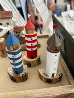 Red or Blue Striped Lighthouse